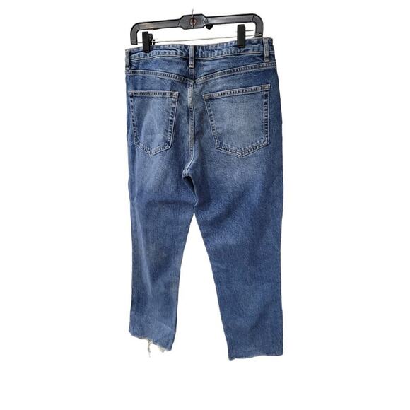 TOPSHOP Women's‎ Straight Leg Jeans Size 32 Raw Hem High Rise - Picture 6 of 9
